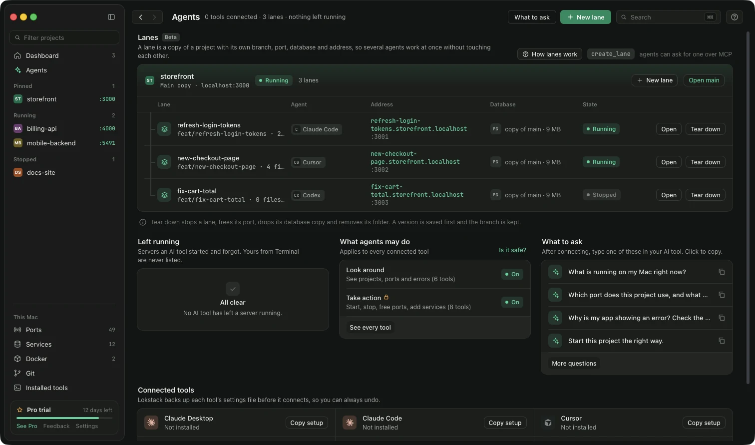 The AI tools page